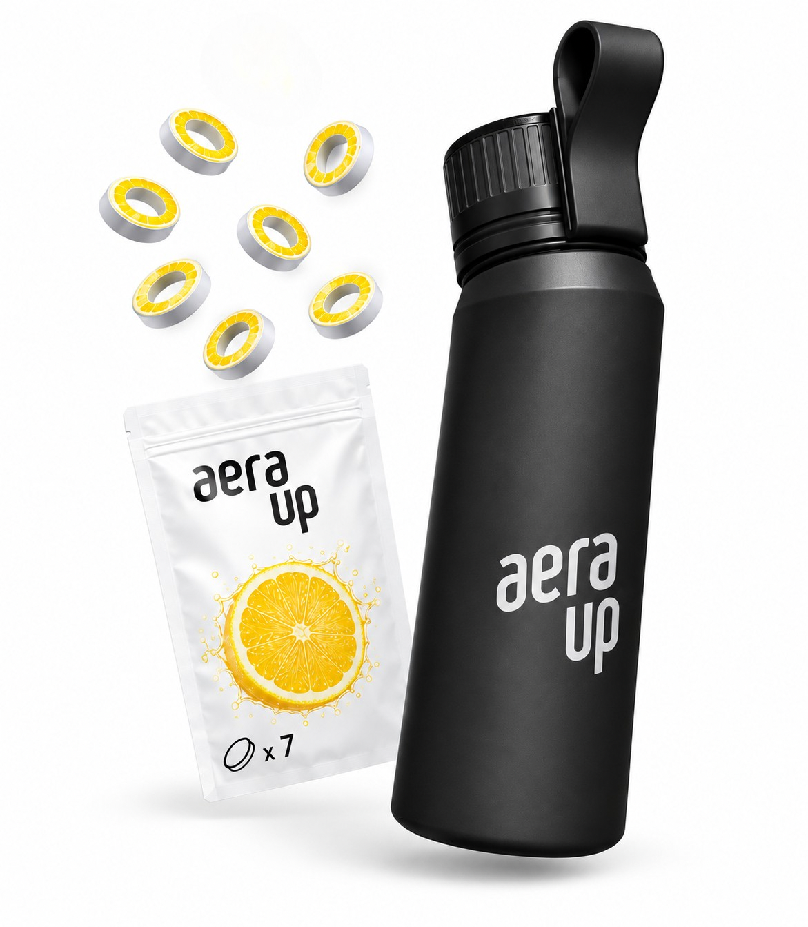 Pack Botella Aera Up con 7 pods aromaticos