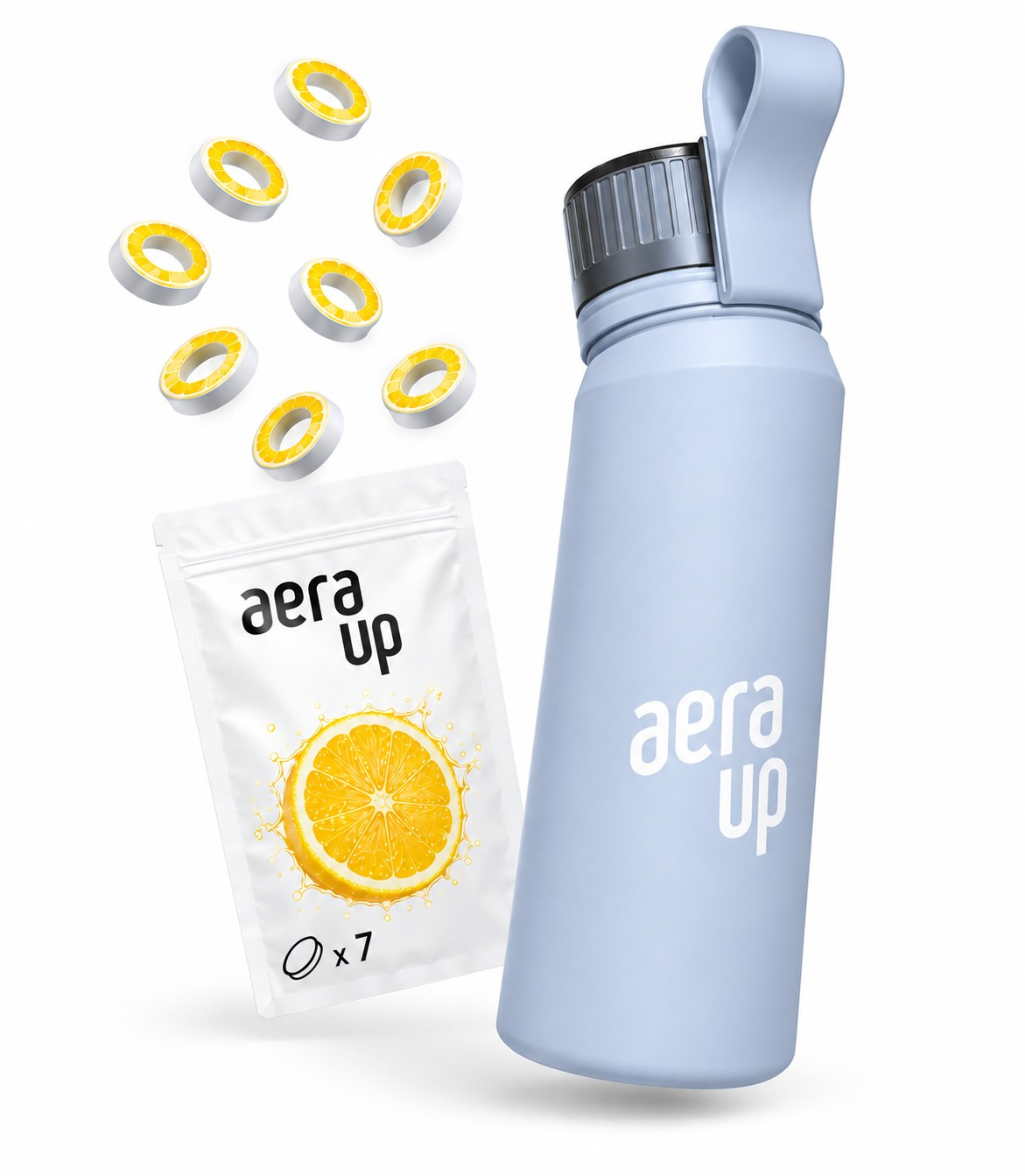 Pack Botella Aera Up con 7 pods aromaticos